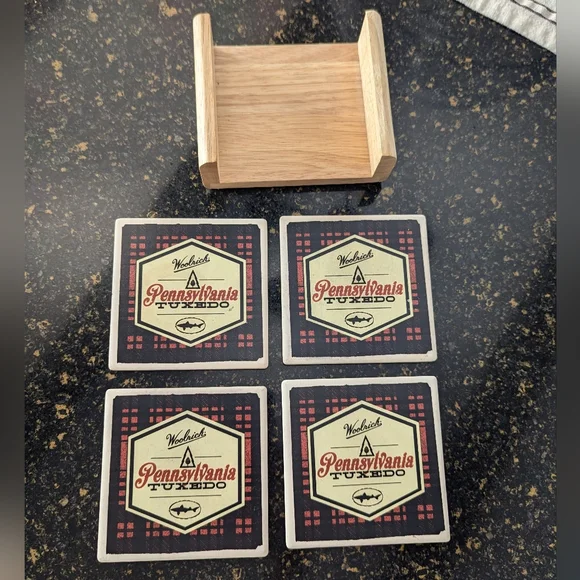 Woolrich Collab limited Edition Pennsylvania Tuxedo Coaster Set - Picture 1 of 8